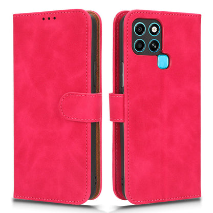 For Infinix Smart 6 Skin-touch Feeling PU Leather Phone Case Stand Flip Wallet Cover