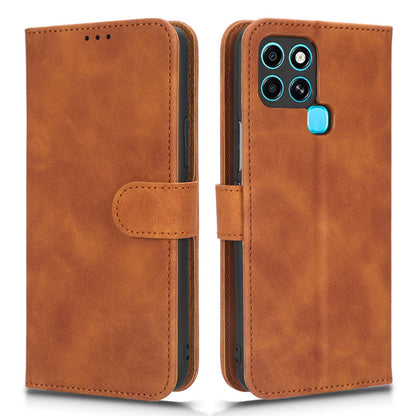 For Infinix Smart 6 Skin-touch Feeling PU Leather Phone Case Stand Flip Wallet Cover