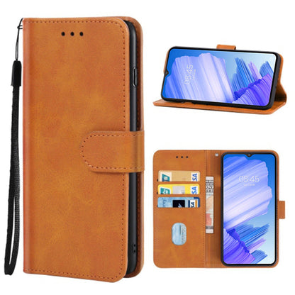 For Tecno Pop 5 LTE 4G Phone Leather Case Calf Texture Wallet Stand Cell Phone Cover with Strap