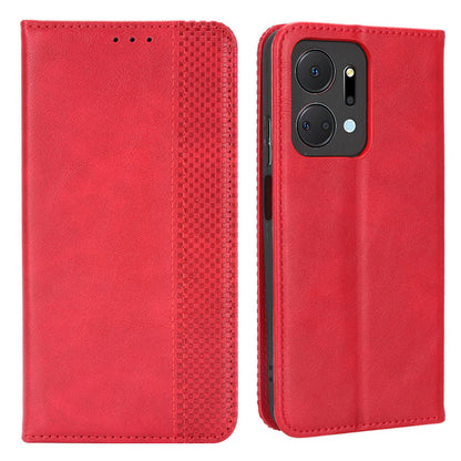 For Honor X7a 5G / Play7T 5G Vintage PU Leather Phone Case Wallet Stand Magnetic Clasp Drop-proof Cover
