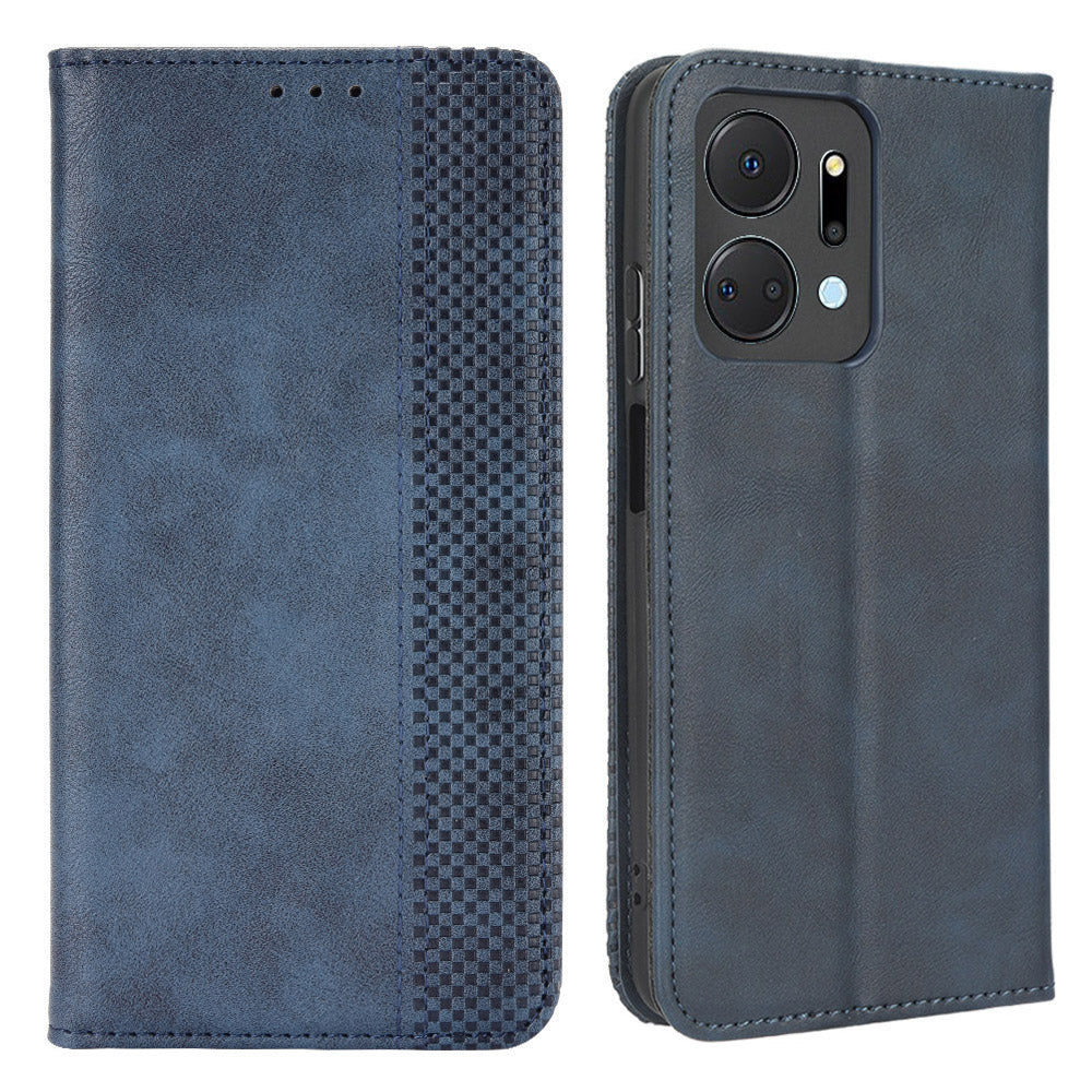 For Honor X7a 5G / Play7T 5G Vintage PU Leather Phone Case Wallet Stand Magnetic Clasp Drop-proof Cover