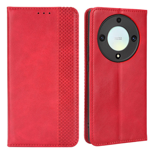 For Honor X9a 5G / X40 5G / Magic5 Lite 5G Vintage PU Leather Wallet Stand Phone Case Magnetic Clasp Cover