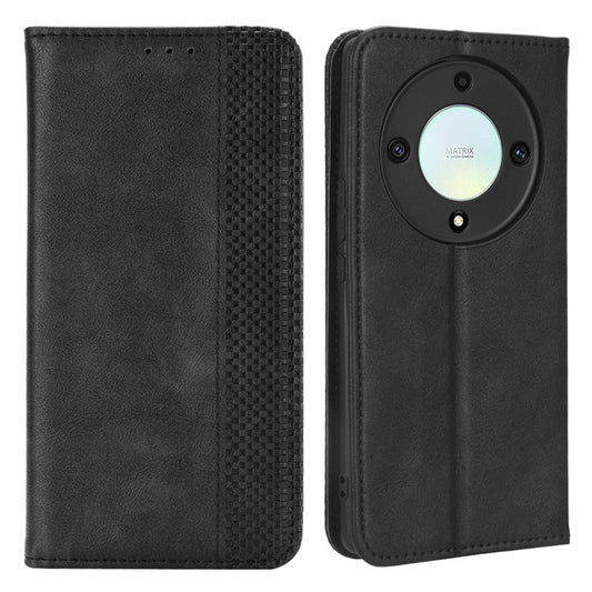 For Honor X9a 5G / X40 5G / Magic5 Lite 5G Vintage PU Leather Wallet Stand Phone Case Magnetic Clasp Cover