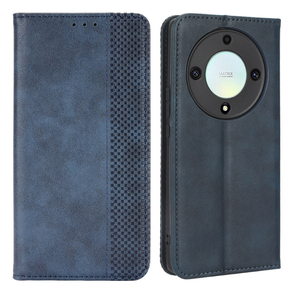 For Honor X9a 5G / X40 5G / Magic5 Lite 5G Vintage PU Leather Wallet Stand Phone Case Magnetic Clasp Cover