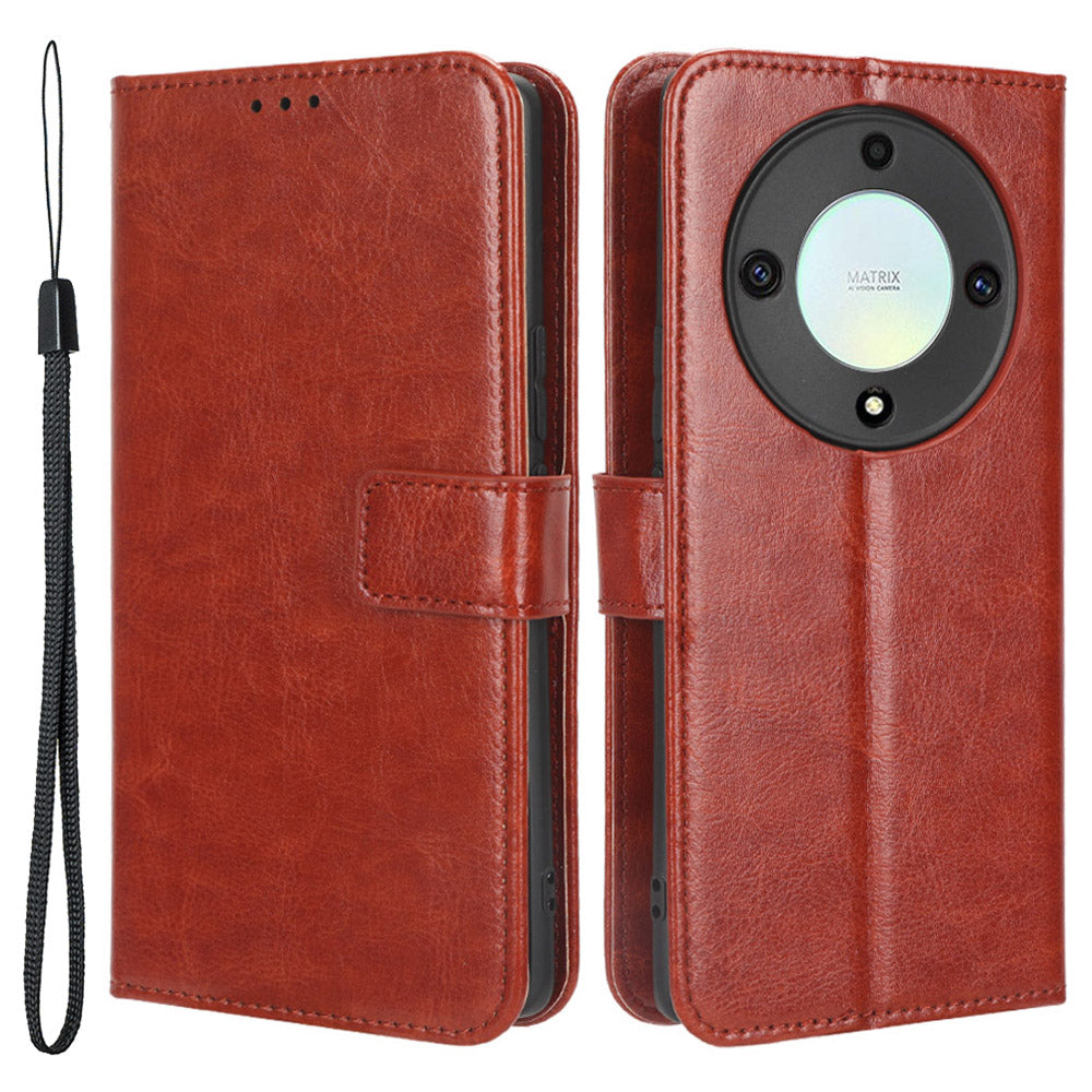 For Honor X9a 5G / X40 5G / Magic5 Lite 5G Cell Phone Cover Crazy Horse Texture Wallet Stand Phone Leather Case