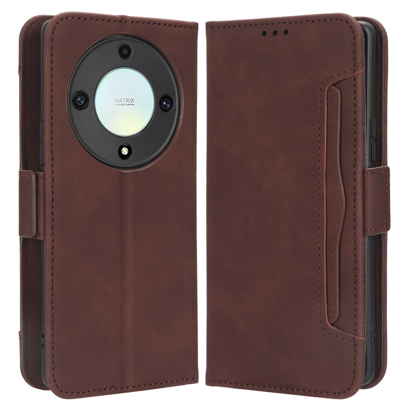 For Honor X9a 5G / X40 5G / Magic5 Lite 5G Leather Phone Case Stand Wallet Multiple Card Holder Phone Cover