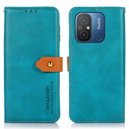 KHAZNEH For Xiaomi Redmi 12C 4G / 11A 4G Cowhide Texture Flip Leather Wallet Cover Stand Anti-drop Phone Case