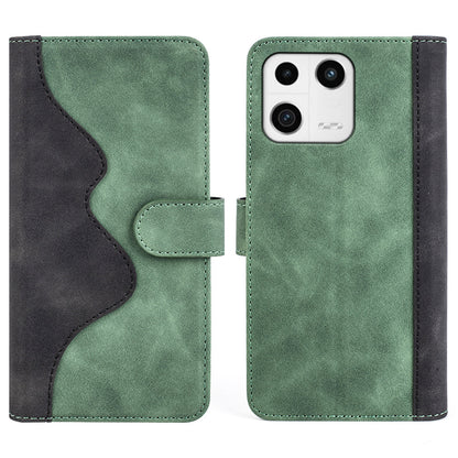Protective Phone Case For Xiaomi 13 5G , Dual Color Splicing Flip Leather Wallet Stand Phone Cover