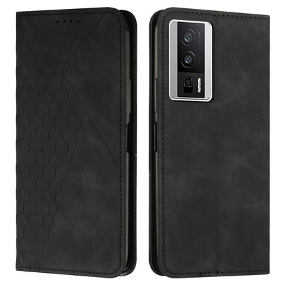 For Xiaomi Poco F5 Pro 5G / Redmi K60 Pro 5G / K60 5G Imprinted Rhombus Pattern Phone Case Leather Wallet Phone Stand Cover