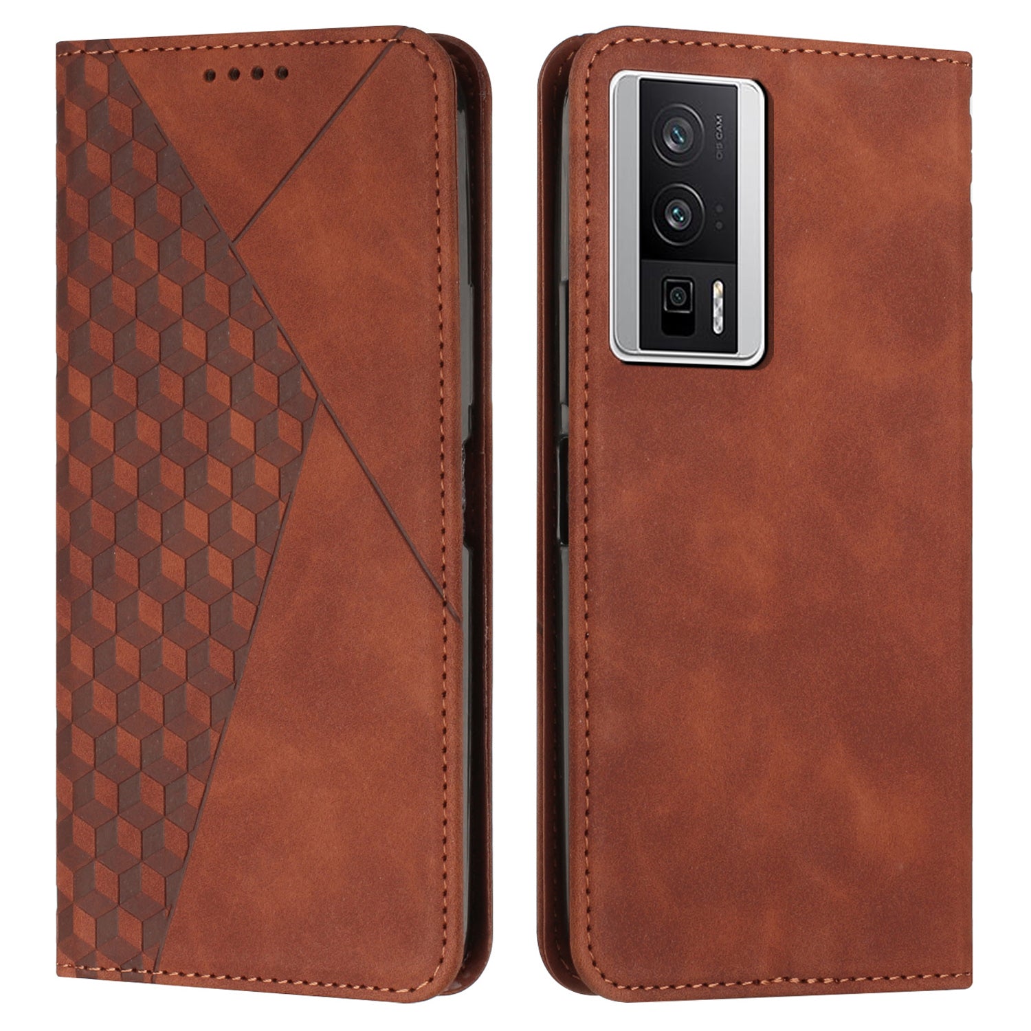 For Xiaomi Poco F5 Pro 5G / Redmi K60 Pro 5G / K60 5G Imprinted Rhombus Pattern Phone Case Leather Wallet Phone Stand Cover