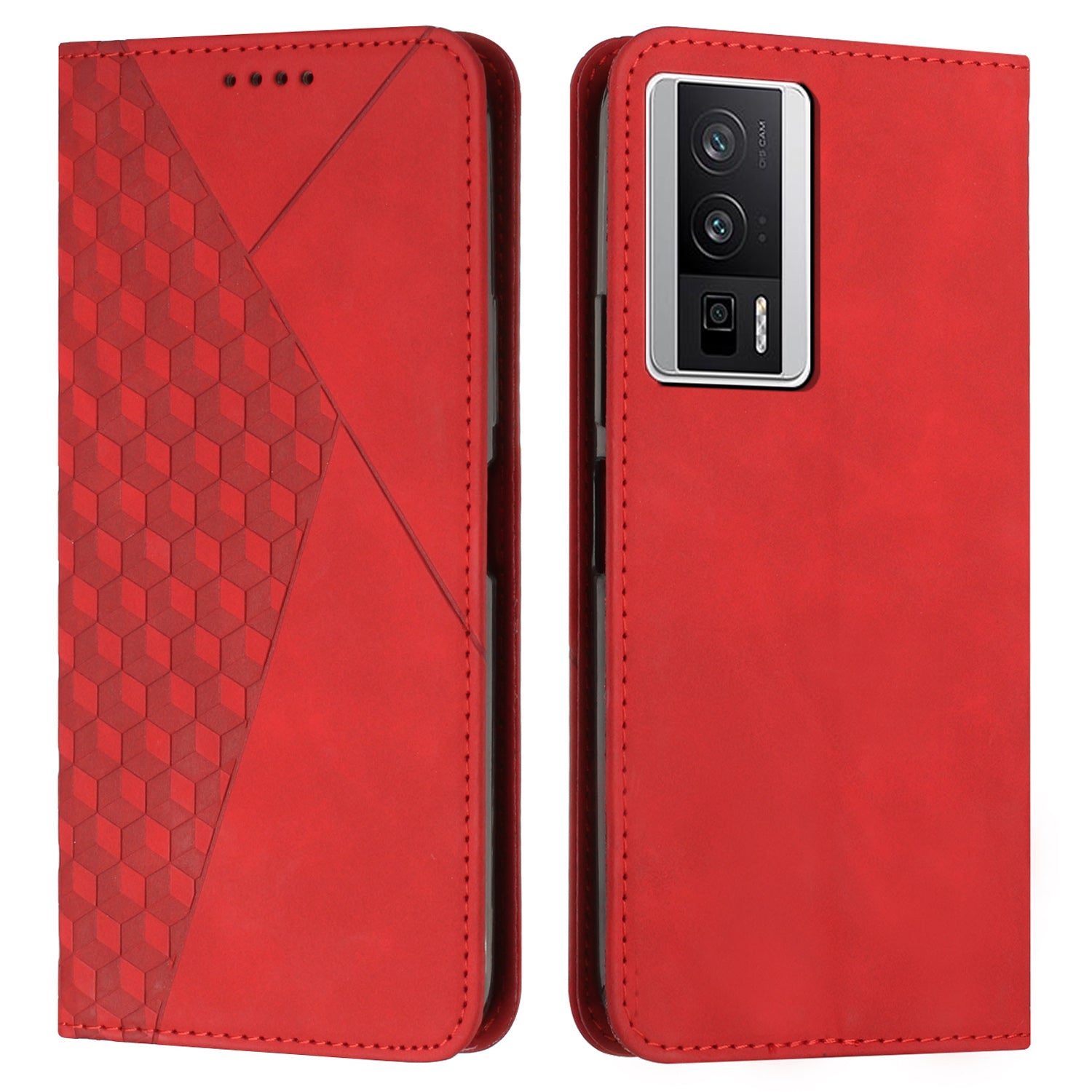 For Xiaomi Poco F5 Pro 5G / Redmi K60 Pro 5G / K60 5G Imprinted Rhombus Pattern Phone Case Leather Wallet Phone Stand Cover