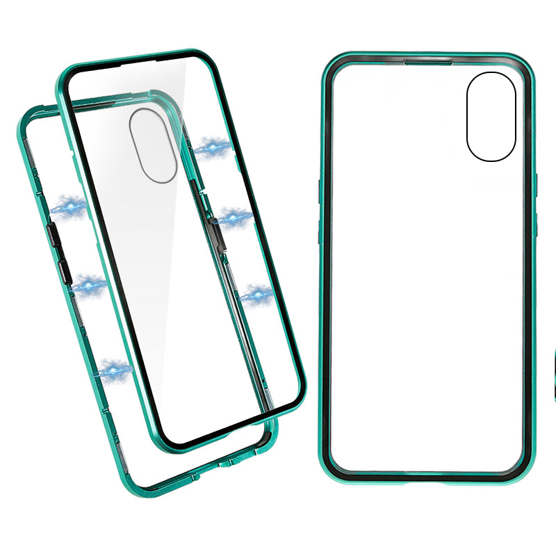 Metal Frame Magnetic Phone Case For Nothing phone (1) 5G , Double-sided Tempered Glass 360 Full-Body Protection Cover