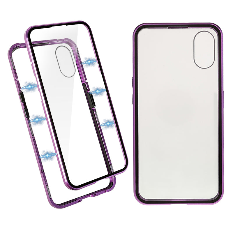 Metal Frame Magnetic Phone Case For Nothing phone (1) 5G , Double-sided Tempered Glass 360 Full-Body Protection Cover