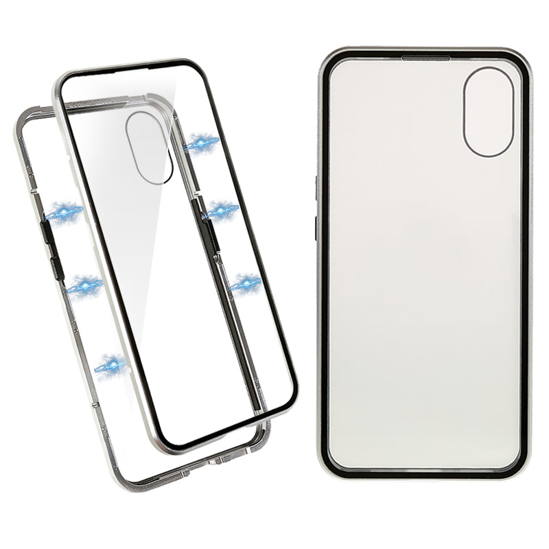 Metal Frame Magnetic Phone Case For Nothing phone (1) 5G , Double-sided Tempered Glass 360 Full-Body Protection Cover