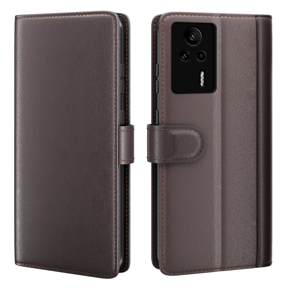 For Xiaomi Redmi K60E 5G Phone Case Genuine Split Leather Folio Stand Wallet Flip Protective Cover