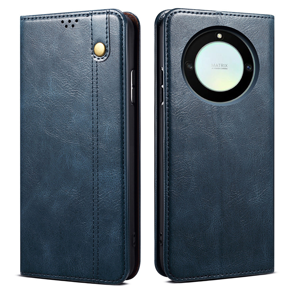 For Honor X40 5G Flip Leather Phone Case Waxy Crazy Horse Texture Stand Wallet Anti-drop Phone Cover