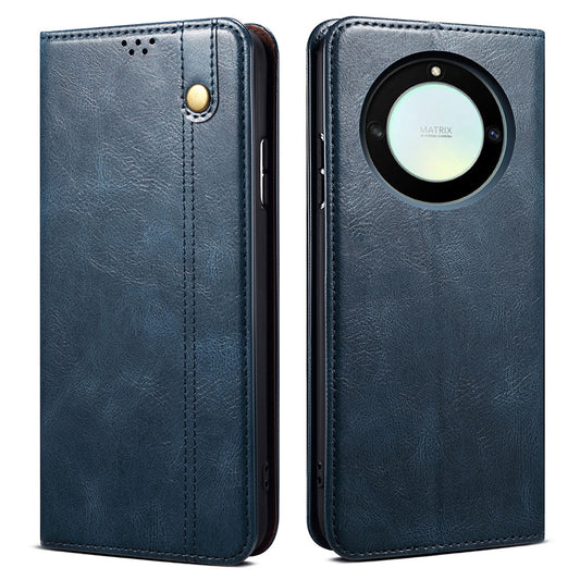 For Honor X40 5G Flip Leather Phone Case Waxy Crazy Horse Texture Stand Wallet Anti-drop Phone Cover