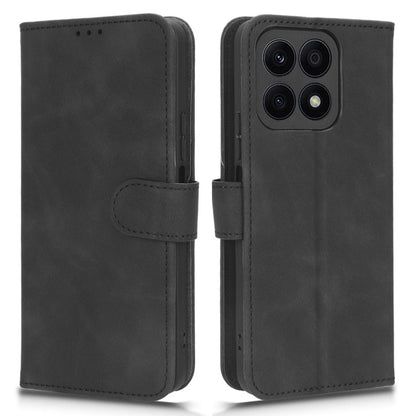 For Honor X8a 4G Skin-friendly PU Leather Phone Case Stand Protective Phone Wallet Cover