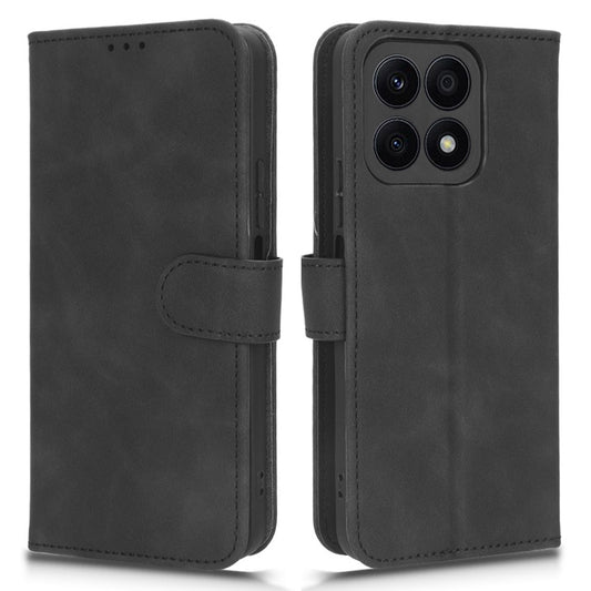 For Honor X8a 4G Skin-friendly PU Leather Phone Case Stand Protective Phone Wallet Cover