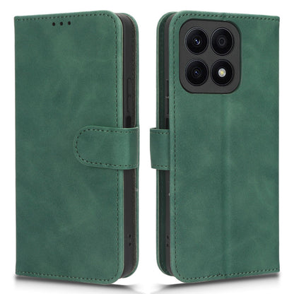 For Honor X8a 4G Skin-friendly PU Leather Phone Case Stand Protective Phone Wallet Cover
