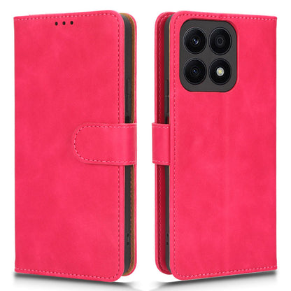 For Honor X8a 4G Skin-friendly PU Leather Phone Case Stand Protective Phone Wallet Cover