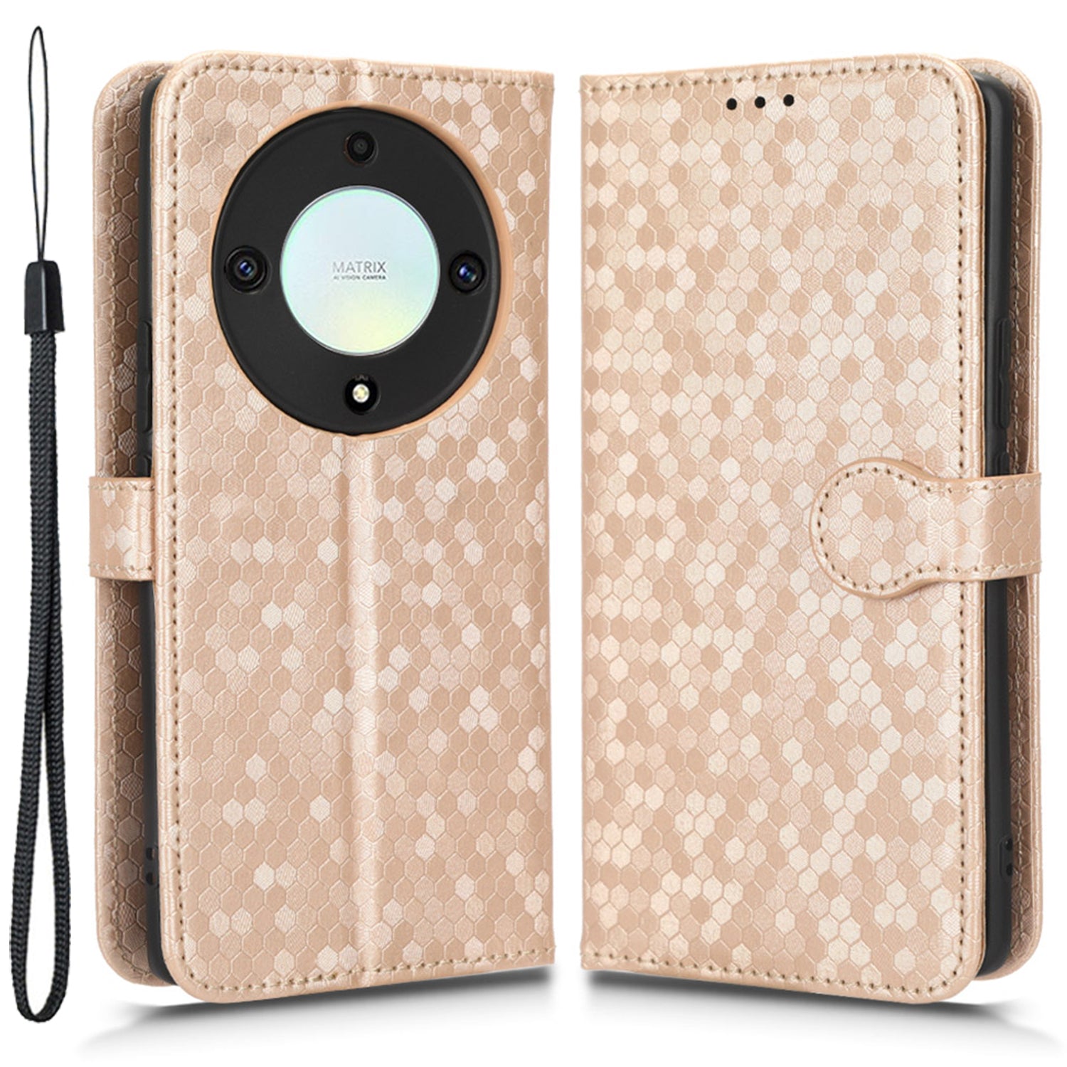 For Honor X40 5G / X9a 5G / Magic5 Lite 5G Cell Phone Case Dot Pattern Imprinted Leather Stand Cover Wallet