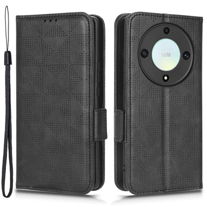 For Honor X40 5G / X9a 5G / Magic5 Lite 5G Imprinted Triangle Pattern Phone Cove Wallet Stand Case