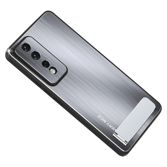 For Honor 80 GT 5G Kickstand Phone Case TPU Frame Brushed Aluminium Alloy Back Cover