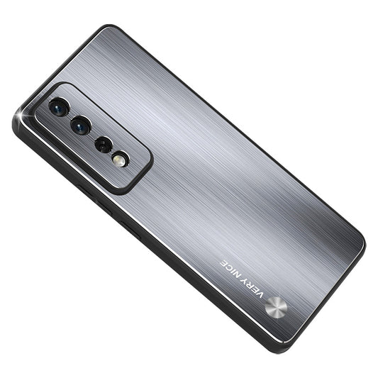 For Honor 80 GT 5G Brushed Aluminium Alloy Back Phone Case TPU Bumper Protective Phone Cover