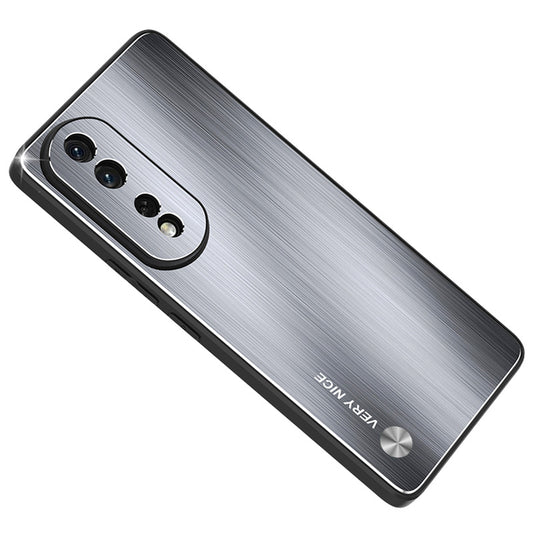For Honor 80 Pro 5G Anti-scratch Phone Case TPU + Aluminium Alloy Back Brushed Phone Cover