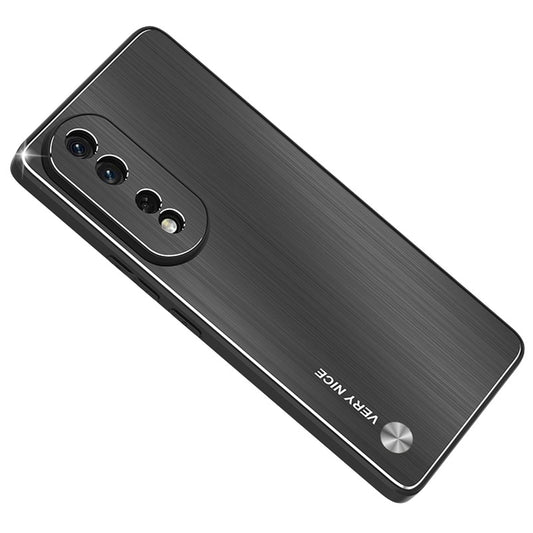 For Honor 80 Pro 5G Anti-scratch Phone Case TPU + Aluminium Alloy Back Brushed Phone Cover