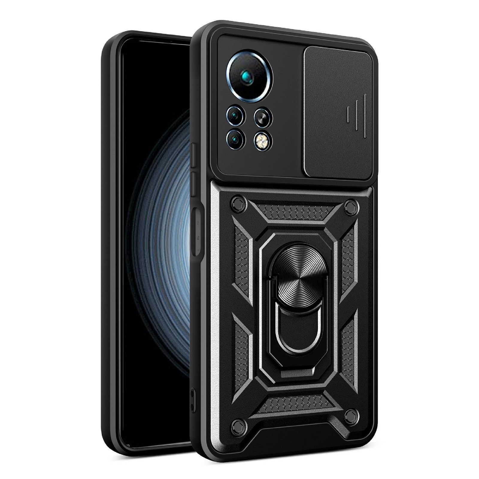 For Infinix Note 11 Sliding Camera Cover Design Phone Case Kickstand Shockproof Mobile Phone Cover