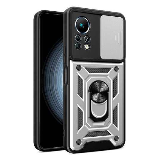 For Infinix Note 11 Sliding Camera Cover Design Phone Case Kickstand Shockproof Mobile Phone Cover