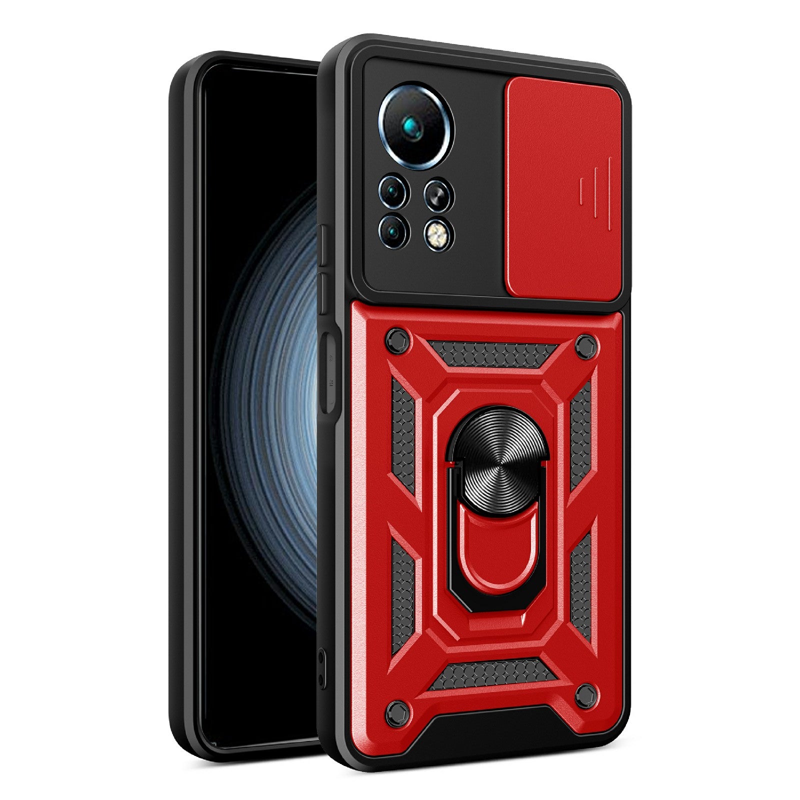For Infinix Note 11 Sliding Camera Cover Design Phone Case Kickstand Shockproof Mobile Phone Cover