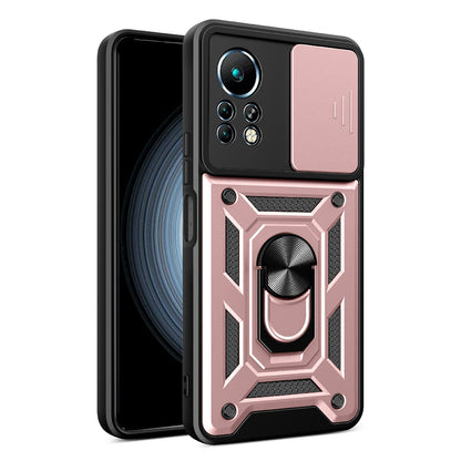 For Infinix Note 11 Sliding Camera Cover Design Phone Case Kickstand Shockproof Mobile Phone Cover