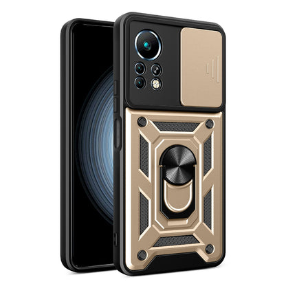 For Infinix Note 11 Sliding Camera Cover Design Phone Case Kickstand Shockproof Mobile Phone Cover