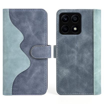 For Honor X8a 4G Phone Case Dual Color Splicing Stand Wallet Leather Shockproof Phone Cover
