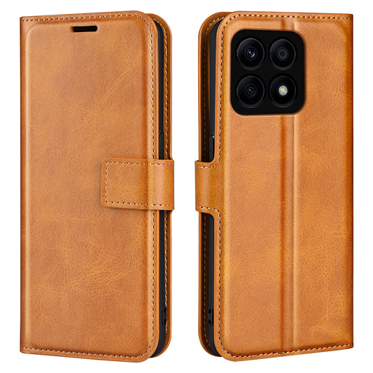 For Honor X8a 4G Calf Texture Stand Wallet PU Leather Case Square Magnetic Closure Flip Phone Cover