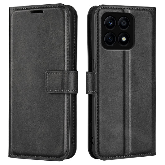 For Honor X8a 4G Calf Texture Stand Wallet PU Leather Case Square Magnetic Closure Flip Phone Cover