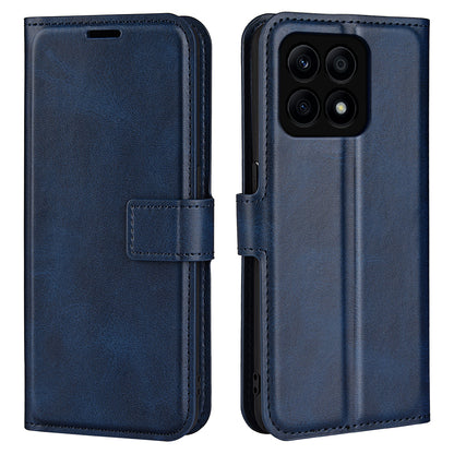 For Honor X8a 4G Calf Texture Stand Wallet PU Leather Case Square Magnetic Closure Flip Phone Cover