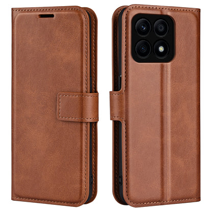 For Honor X8a 4G Calf Texture Stand Wallet PU Leather Case Square Magnetic Closure Flip Phone Cover