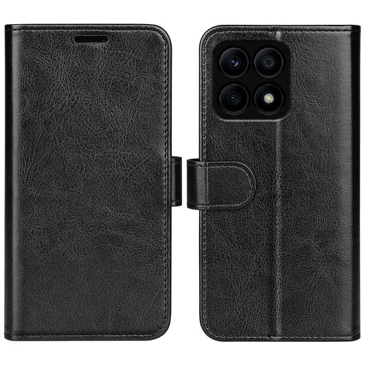 For Honor X8a 4G PU Leather + TPU Phone Wallet Cover Crazy Horse Texture Flip Stand Case