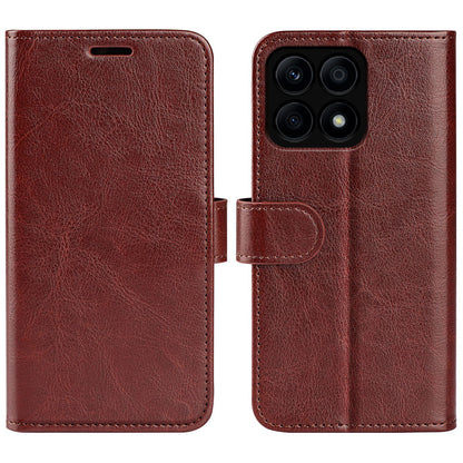For Honor X8a 4G PU Leather + TPU Phone Wallet Cover Crazy Horse Texture Flip Stand Case