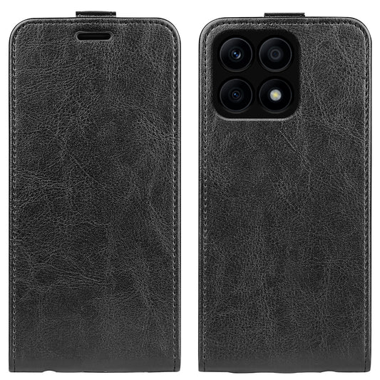 For Honor X8a 4G Crazy Horse Texture Card Holder Vertical Flip Phone Case Leather Protective Cover