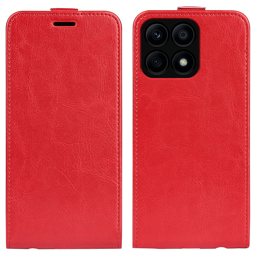 For Honor X8a 4G Crazy Horse Texture Card Holder Vertical Flip Phone Case Leather Protective Cover