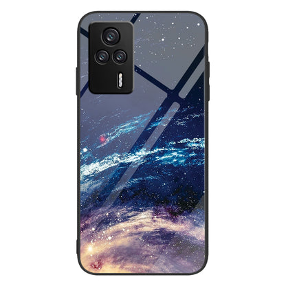 For Xiaomi Redmi K60E 5G Tempered Glass+PC+TPU Phone Case Pattern Printing Shockproof Cover