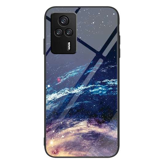 For Xiaomi Redmi K60E 5G Tempered Glass+PC+TPU Phone Case Pattern Printing Shockproof Cover