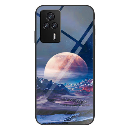 For Xiaomi Redmi K60E 5G Tempered Glass+PC+TPU Phone Case Pattern Printing Shockproof Cover