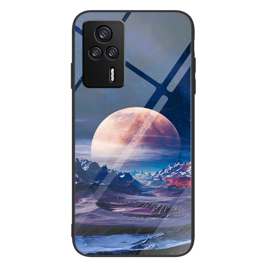 For Xiaomi Redmi K60E 5G Tempered Glass+PC+TPU Phone Case Pattern Printing Shockproof Cover