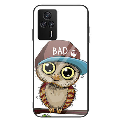 For Xiaomi Redmi K60E 5G Tempered Glass+PC+TPU Phone Case Pattern Printing Shockproof Cover